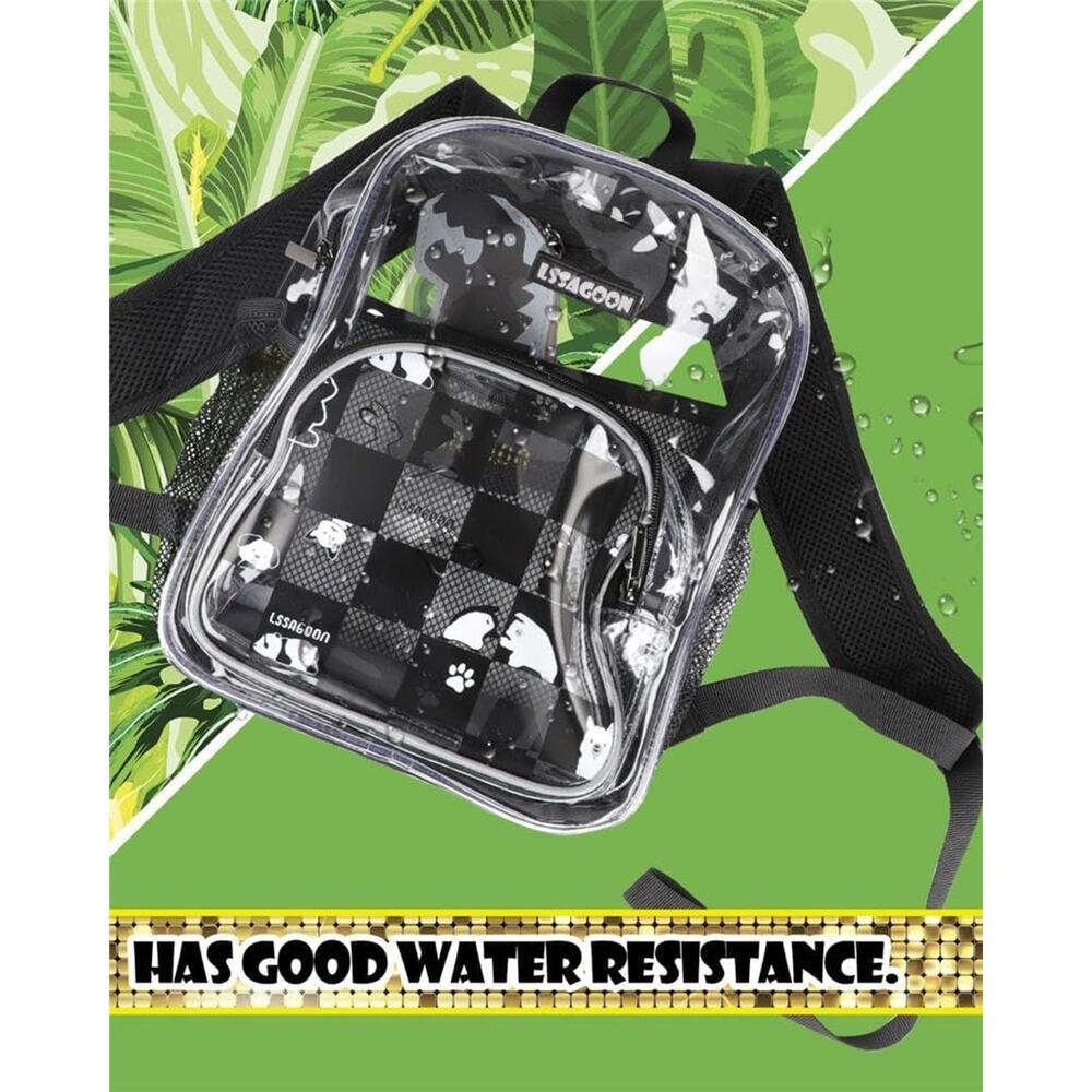 16 Inch Clear Back to School  Backpack Heavy Duty Transparent Bookbag - Picture 3 of 5